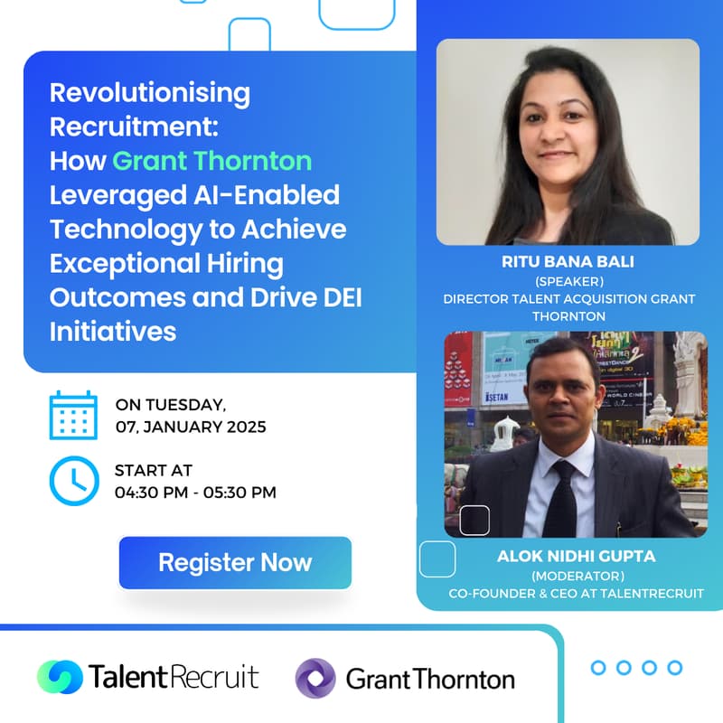 Cover Image for Revolutionising Recruitment: How Grant Thornton Leveraged AI-Enabled Technology Achieve Exceptional Hiring Outcomes & Drive DEI Initiative