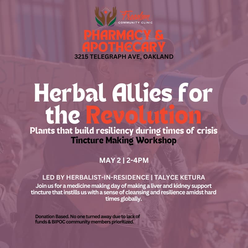 Cover Image for Herbal Allies for the Revolution: Plants that build resiliency during times of crisis | Tincture Making Workshop