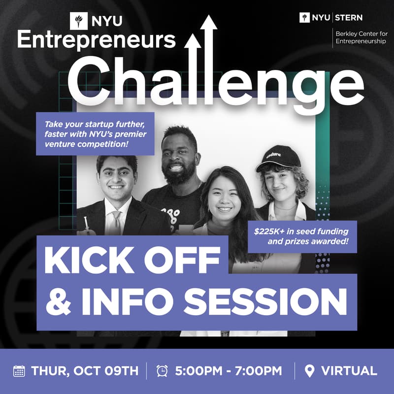 Cover Image for NYU Entrepreneurs Challenge Info Session