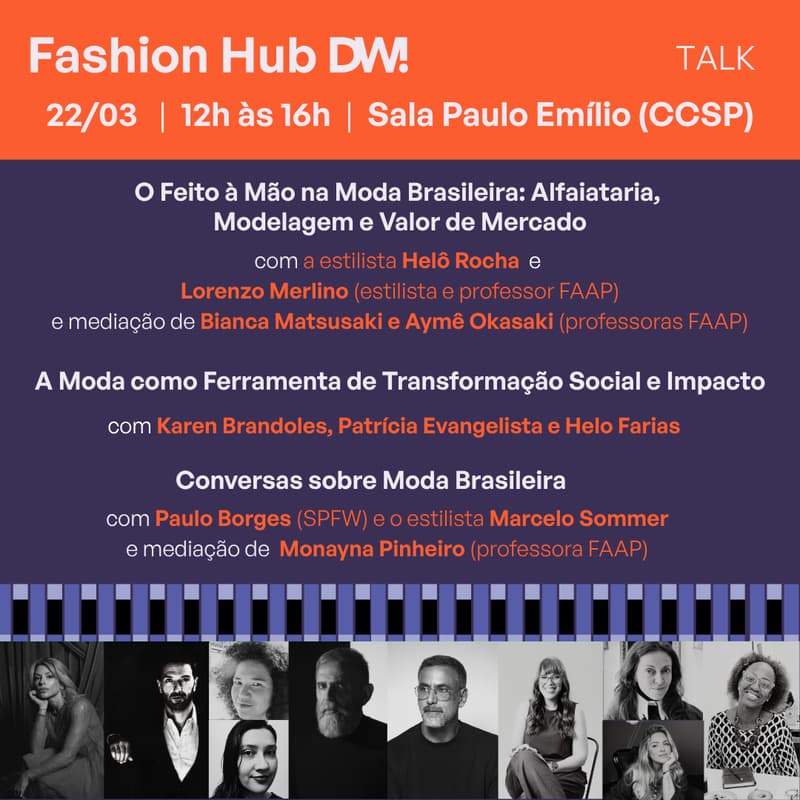 Cover Image for O Feito à Mão na Moda Brasileira + A Moda como Ferramenta de Transformação  + Conversas sobre moda brasileira - Fashion Hub DW! | 22/03