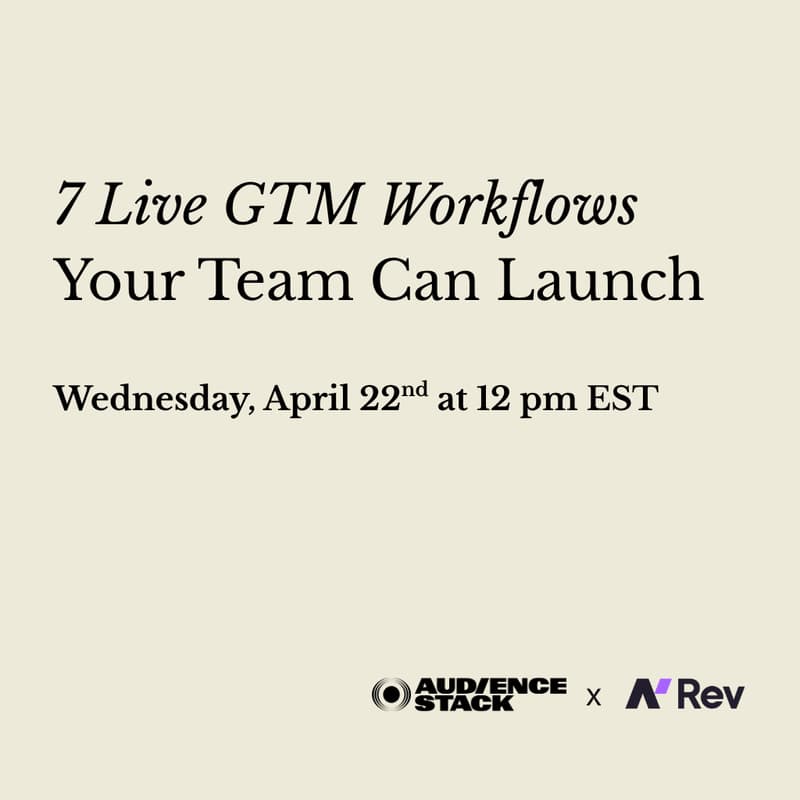 Cover Image for 7 Live GTM Workflows Your Team Can Launch Tomorrow Morning (Masterclass - US)