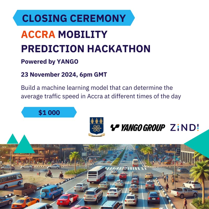 Cover Image for 2024 Accra Mobility Prediction Hackathon, powered by Yango (Closing Ceremony)