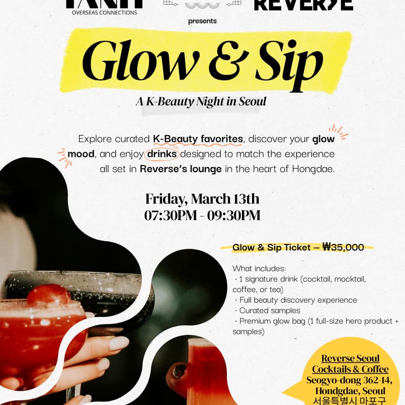 Cover Image for Glow & Sip. A K-Beauty Night in Seoul