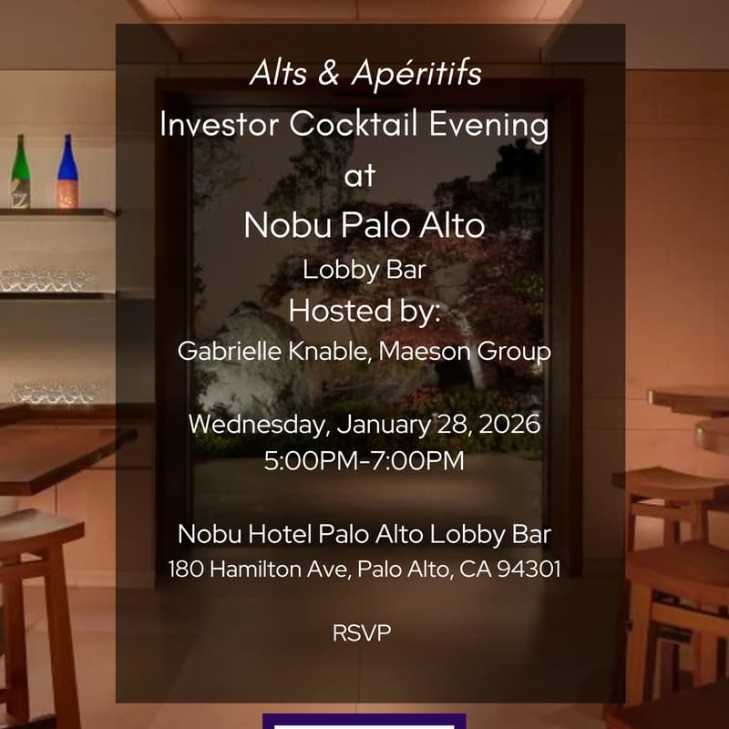 Cover Image for Alts & Apéritifs: Palo Alto Investor Cocktail Evening