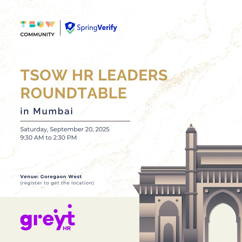 Cover Image for TSOW HR Leaders Roundtable in Mumbai