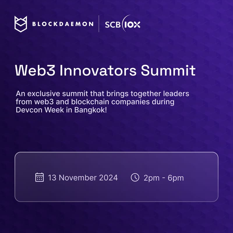 Cover Image for Blockdaemon <> SCB10X Web3 Innovators Summit