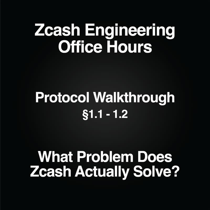 Cover Image for Zcash Engineering Office Hours: Protocol Walkthrough §1.1 - 1.2