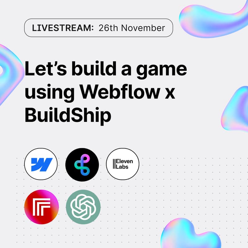 Cover Image for How to Build a Game with Webflow x BuildShip