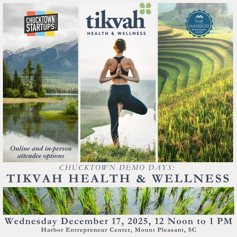 Cover Image for Chucktown Demo Days: Tikvah Health & Wellness (In-Person or via Webinar)