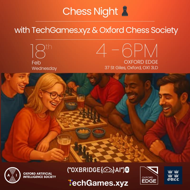 Cover Image for Chess Night with TechGames.xyz & Oxford Chess Society  ♟️