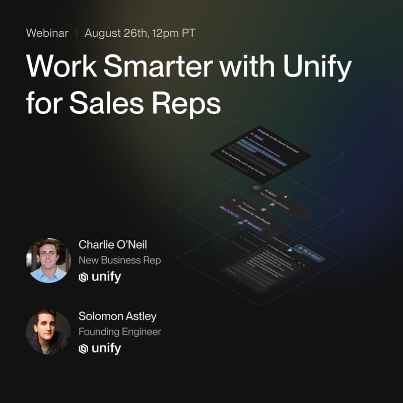 Cover Image for Work Smarter with Unify for Sales Reps