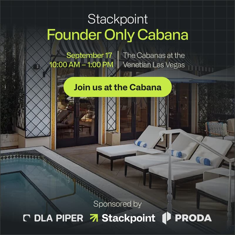 Cover Image for Stackpoint Founder-Only Cabana, Sponsored by DLA Piper & Proda AI