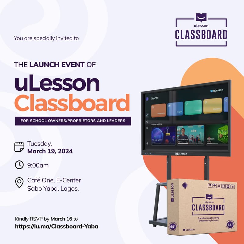 Join Us at the uLesson Classboard Launch Event · Luma