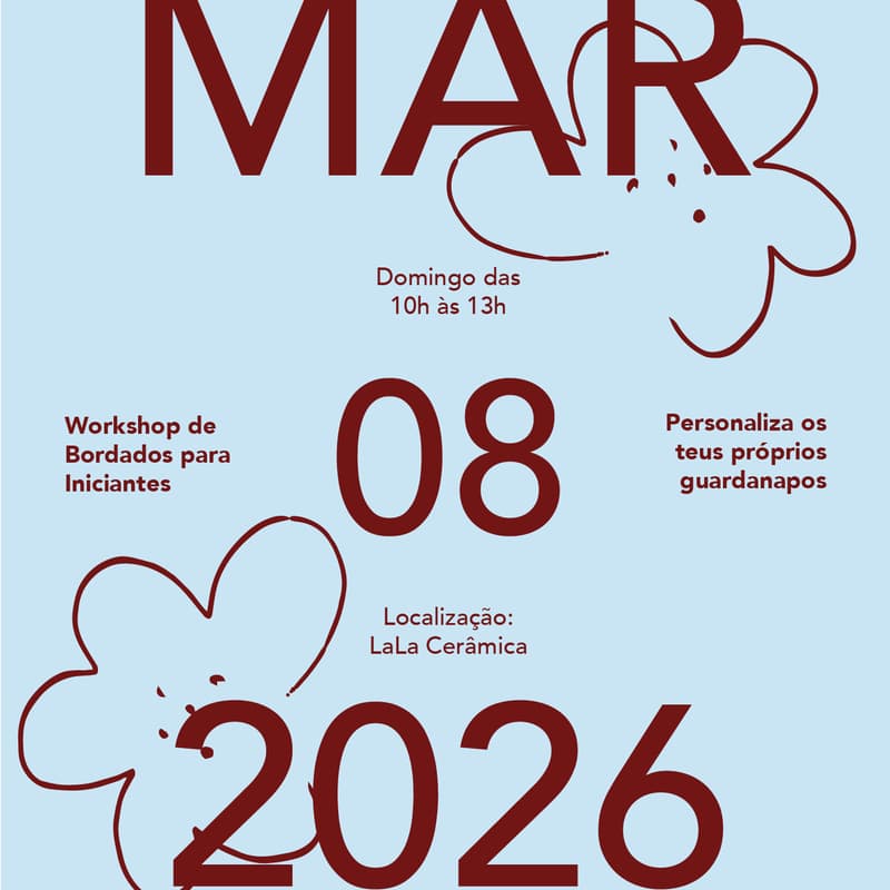 Cover Image for 08 MAR | Workshop de Bordados: Faz os teus próprios guardanapos
