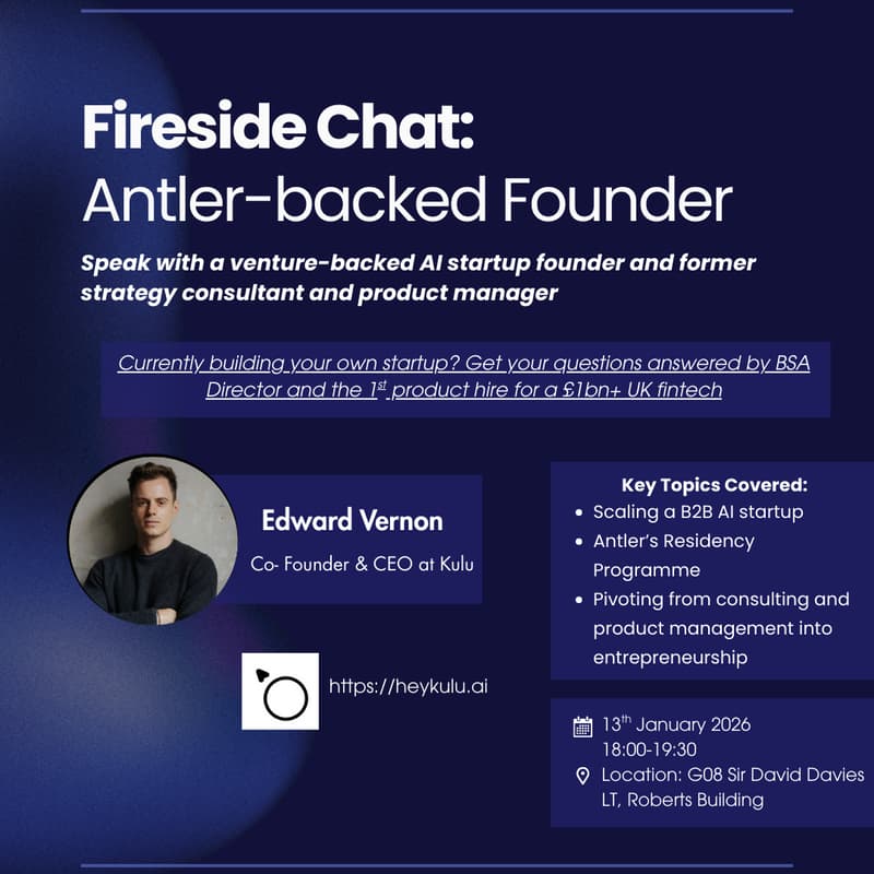 Cover Image for Fireside Chat w/ Antler-backed Founder