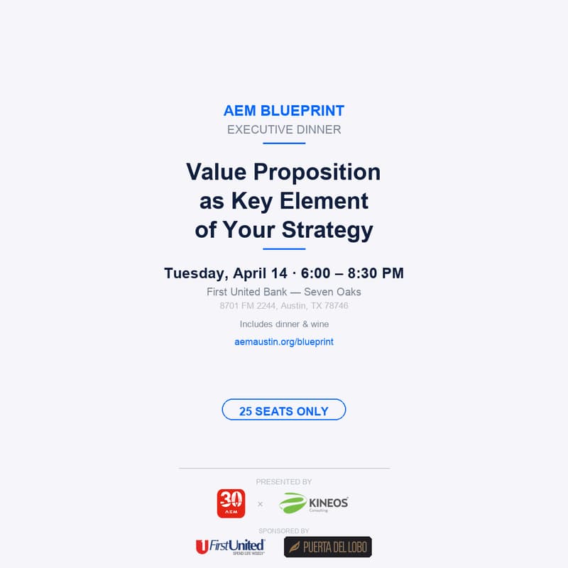 Cover Image for AEM Blueprint: Value Proposition as Key Element of Your Strategy