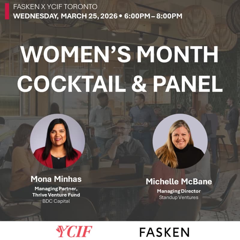 Cover Image for YCIF x FASKEN Women's Month Special: Fireside with Mona Minhas  & Michelle McBane