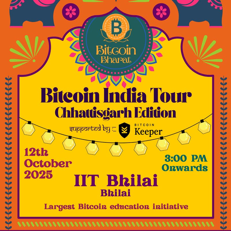 Cover Image for Bitcoin India Tour- Chhattisgarh Edition