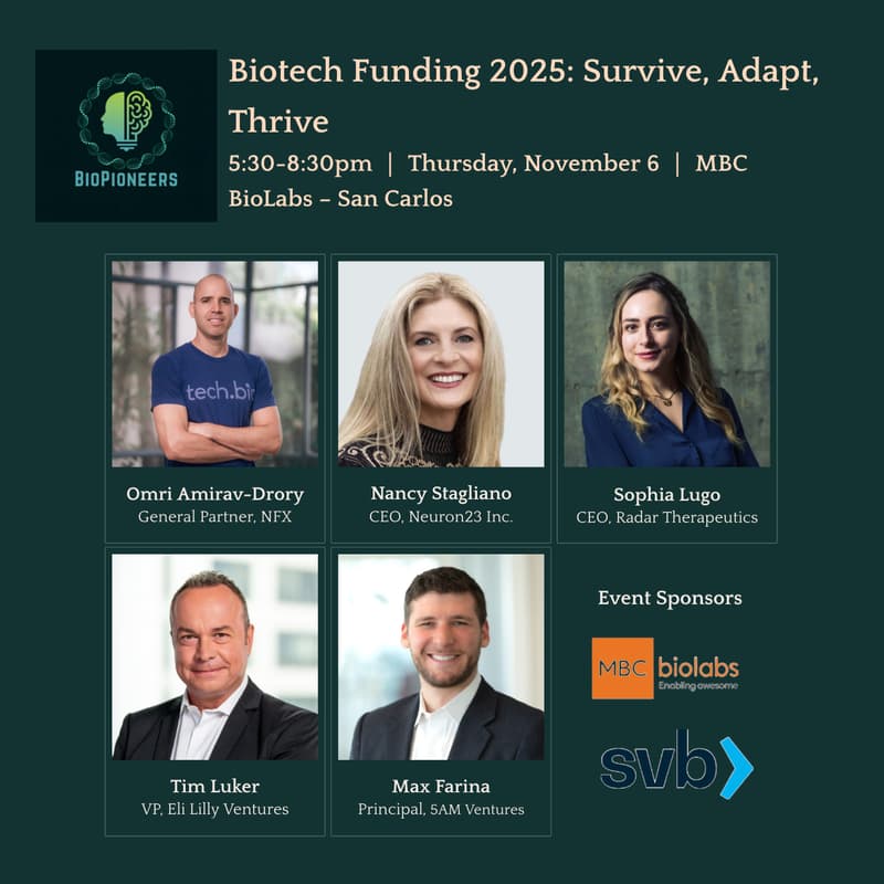 Cover Image for BioPioneers panel on Biotech Funding 2025: Survive, Adapt, Thrive