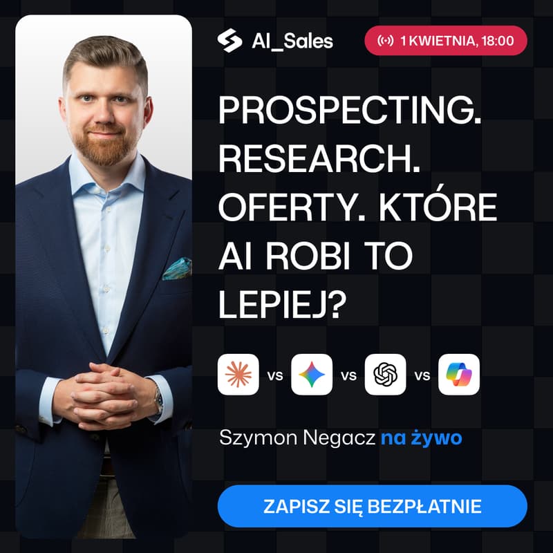 Cover Image for ChatGPT, Claude, Gemini, Copilot w sprzedaży – do czego realnie ich używam – AI_Sales LIVE
