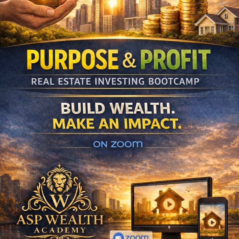 Cover Image for PURPOSE & PROFIT REAL ESTATE INVESTING WORKSHOP