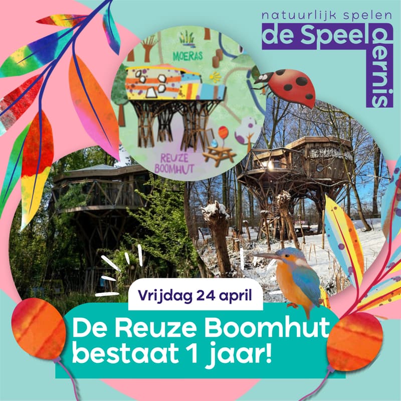 Cover Image for De Reuze Boomhut bestaat 1 jaar!