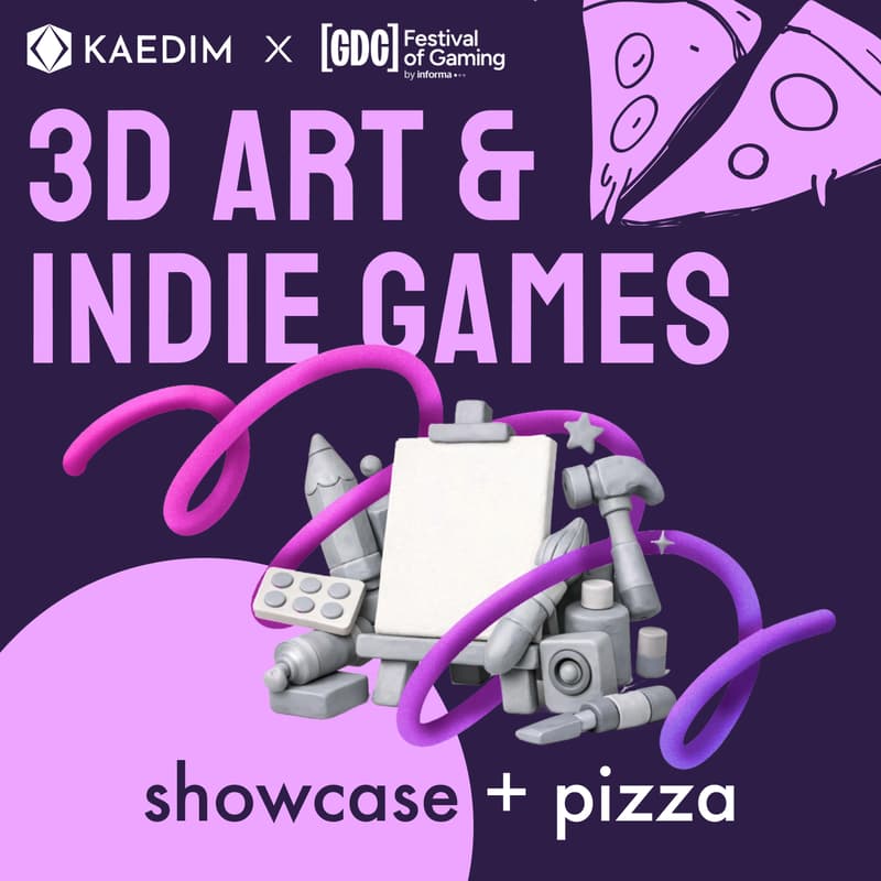 Cover Image for GDC x Kaedim: 3D Artist & Indie Games Showcase + Pizza