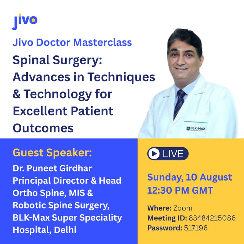 Cover Image for Jivo Masterclass | Spinal Surgery: Advances in Techniques & Technology for Excellent Patient Outcomes