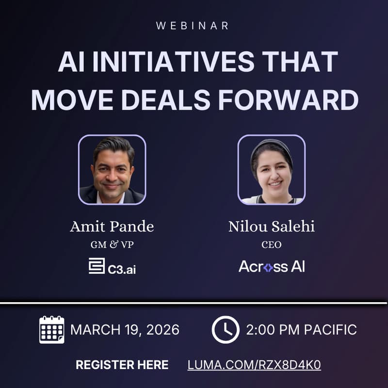 Cover Image for WEBINAR:   AI INITIATIVES THAT MOVE DEALS FORWARD