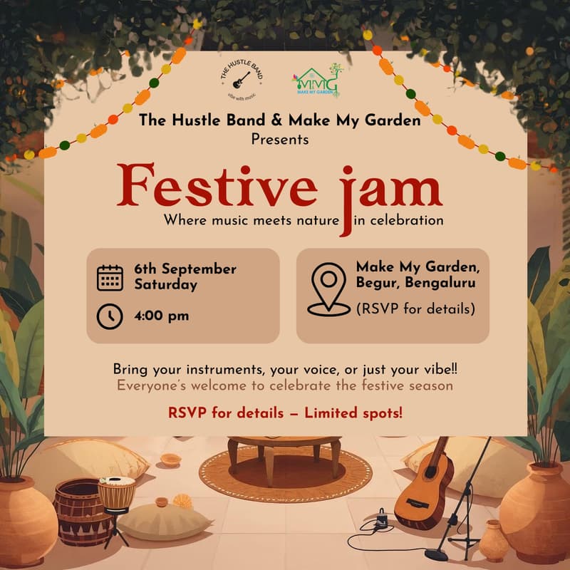 Cover Image for The Hustle Band & Make My Garden - Festive Jam | Ushering in the Festival Season!