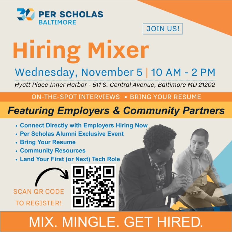 Cover Image for Alumni Registration - Per Scholas Baltimore's Q4 Hiring Mixer