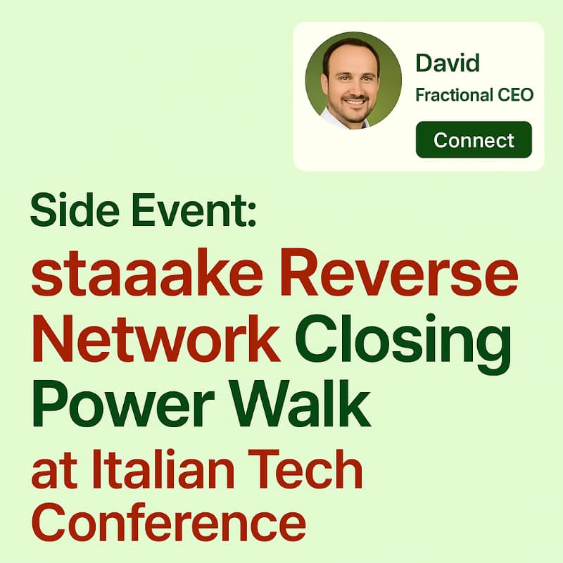 Cover Image for Side Event: staaake Reverse Network Closing AI/Tech Power Walk at Italian Tech Week