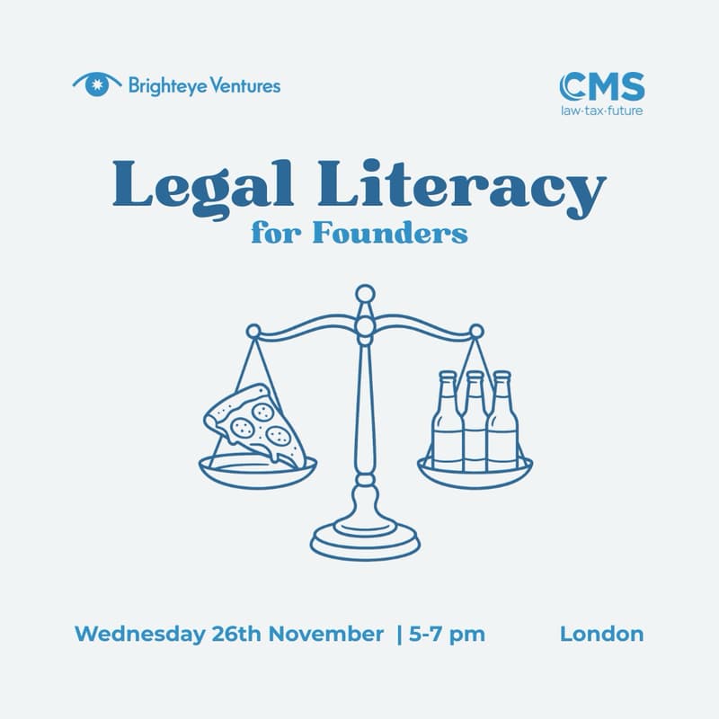 Cover Image for Legal Literacy for Founders, by Brighteye x CMS