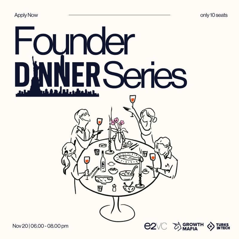Cover Image for Founder Dinner Series | by e2vc, Growth Mafia & Turks in Tech