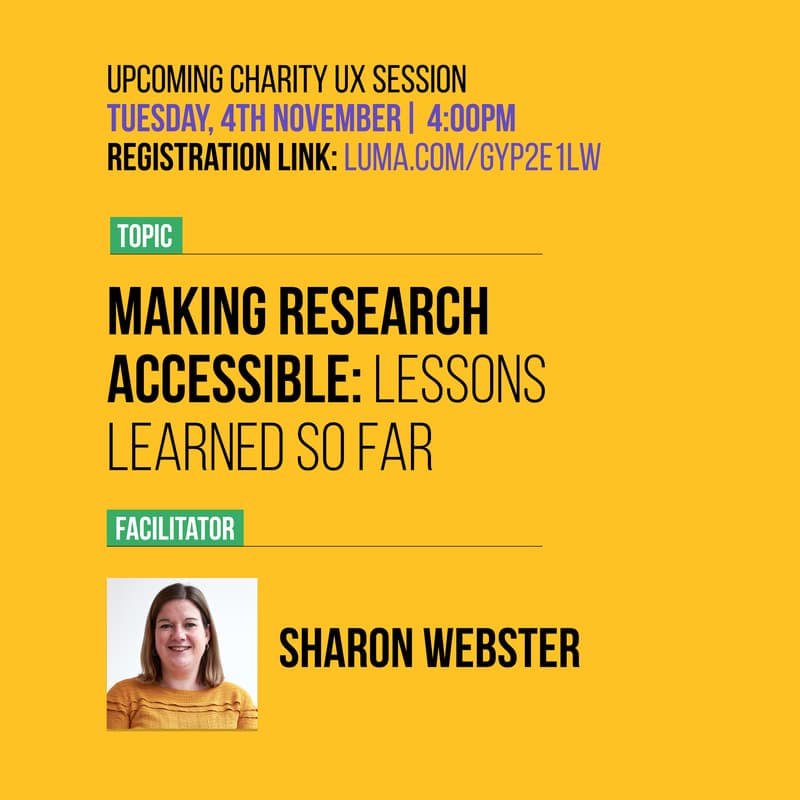 Cover Image for Charity UX: Making research accessible: Lessons learned so far