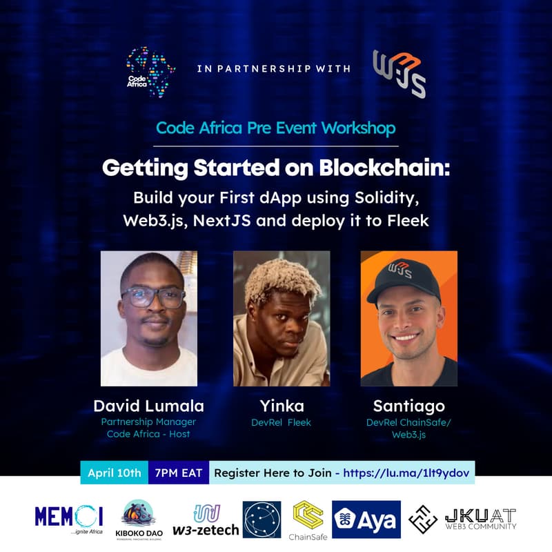 Getting started with Blockchain development · Zoom · Luma