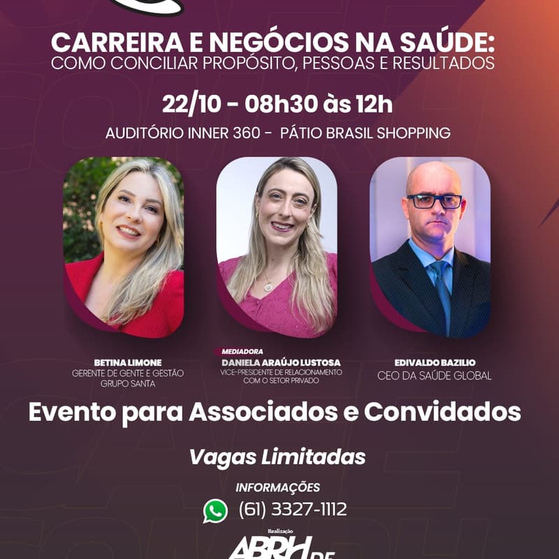 Cover Image for CAFÉ COM RH - CARREIRA E NEGÓCIOS NA SAÚDE - COMO CONCILIAR PROPÓSITO, PESSOAS E RESULTADOS
