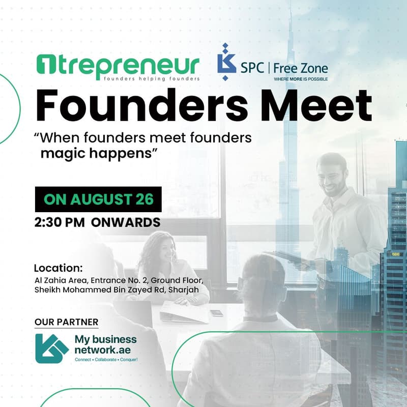 Cover Image for 1trepreneur Founders Meetup In partnership with Sheraa & SPC Sharjah