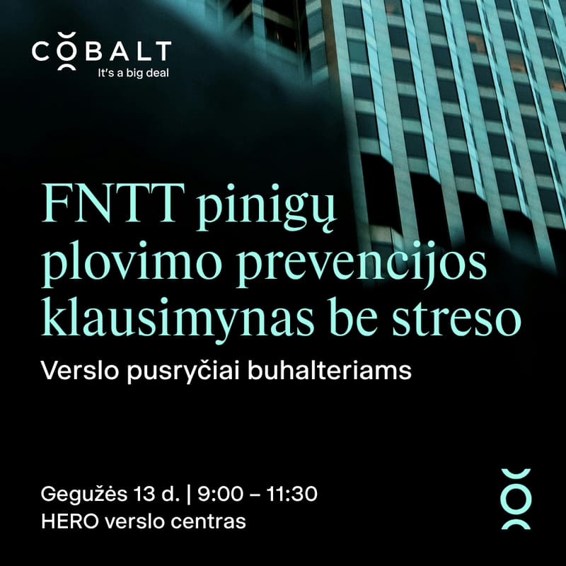 Cover Image for FNTT pinigų plovimo prevencijos klausimynas be streso: verslo pusryčiai buhalteriams