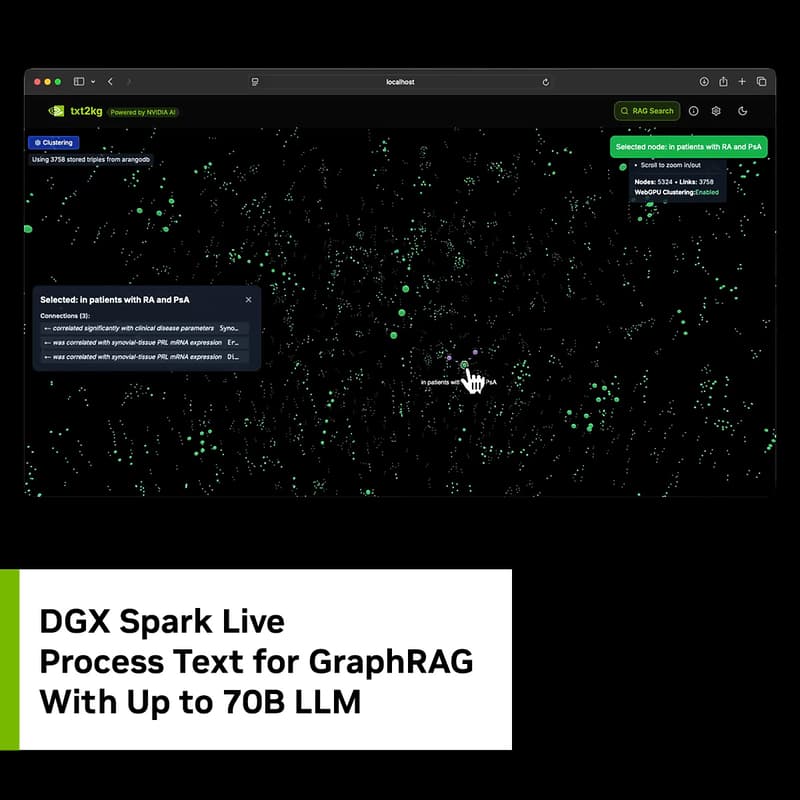 Cover Image for DGX Spark Live: Process Text for GraphRAG With Up to 70B LLM