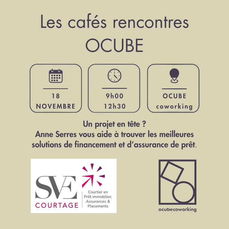 Cover Image for Les cafés rencontres OCUBE - Conseils gratuits en financement & assurances