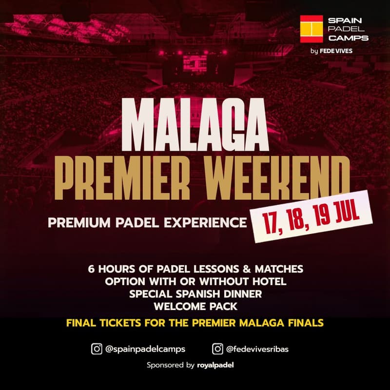 Cover Image for MALAGA, JULY 17 to 19, PREMIER WEEKEND CAMP from 395€ with FEDE VIVES