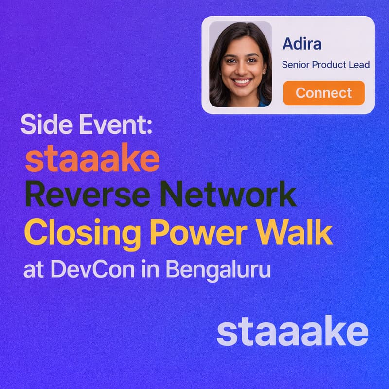 Cover Image for Side Event: staaake Reverse Network Closing Power Walk at AI Dev Conference in Bengaluru