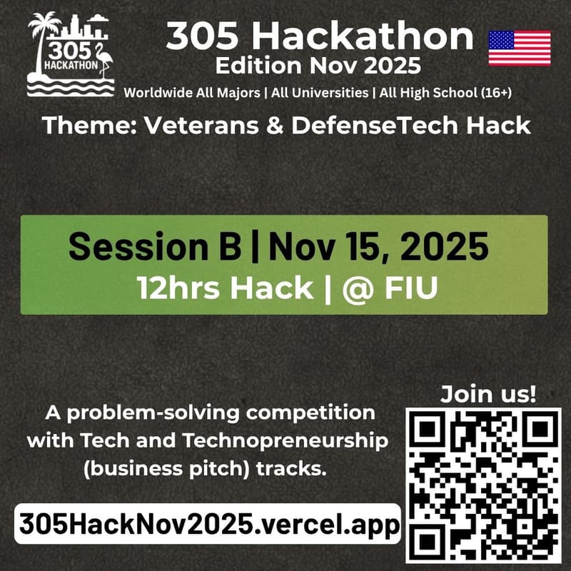 Cover Image for 305 Hackathon Edition Nov 2025 | Session B In-Person | Nov 15, 2025