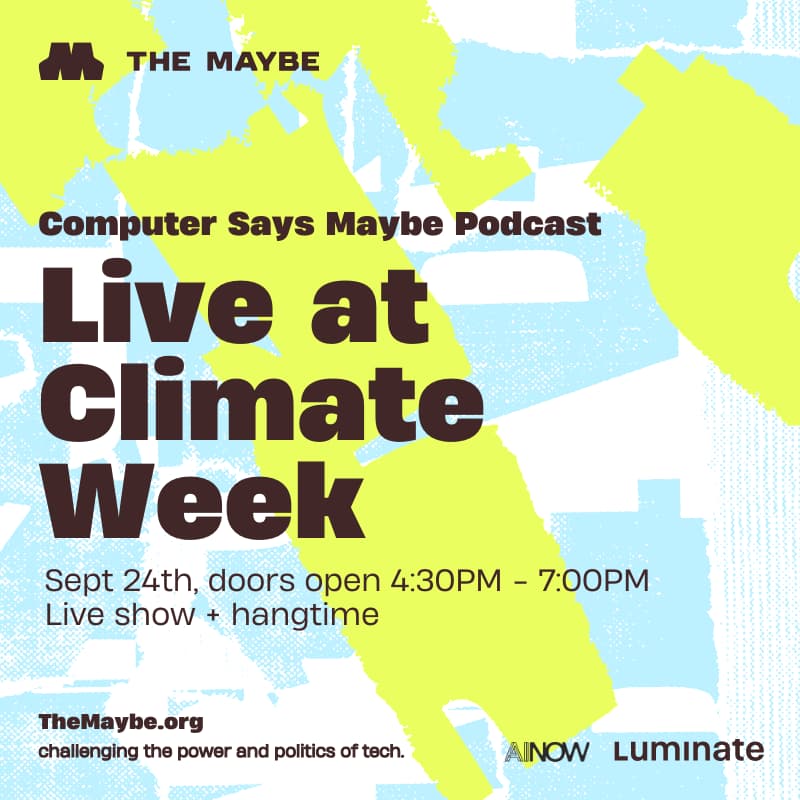 Cover Image for LIVE Computer Says Maybe @ Climate Week
