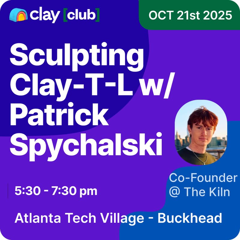 Cover Image for Clay Club Atlanta: Sculpting Clay-T-L with Patrick Spychalski