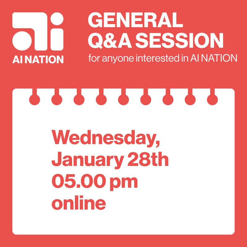 Cover Image for AI NATION GRANT & Accelerator Q&A Session (online)