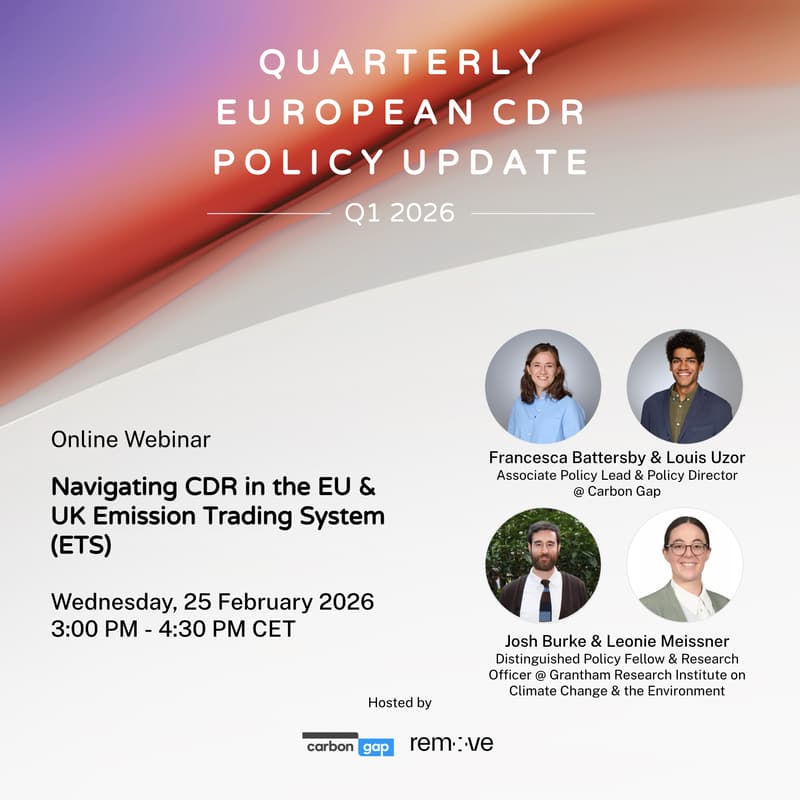 Cover Image for 🧭 Quarterly European CDR Policy Workshop - UK & EU ETS Edition