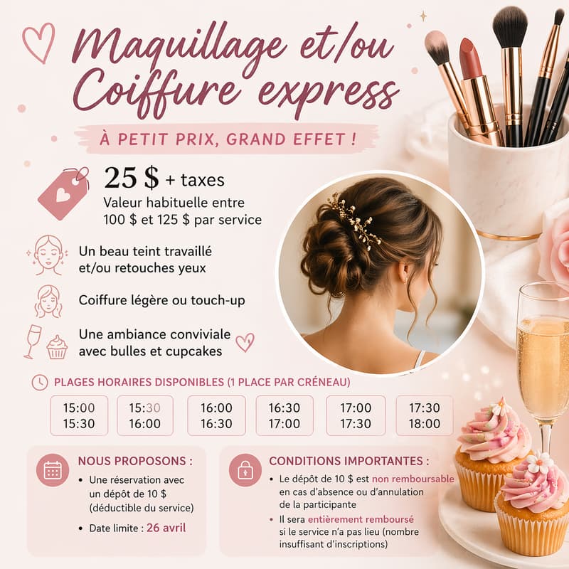 Cover Image for Bal de l'AECS 2026 - Maquillage et Coiffure Express !