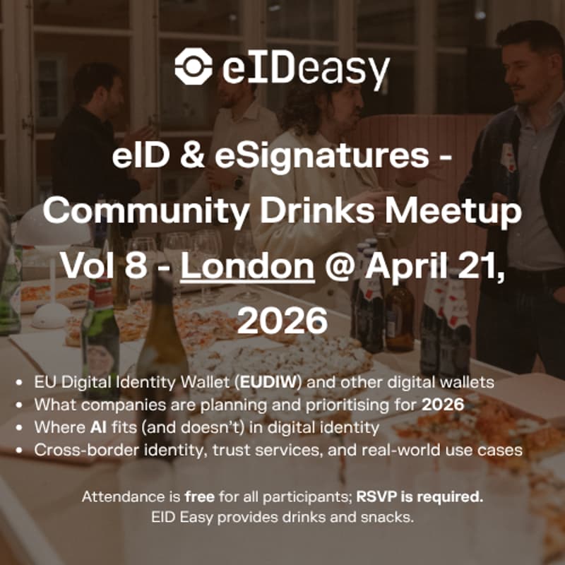 Cover Image for eID & eSignatures - Community Drinks Meetup Vol 9 - London @ April 21, 2026